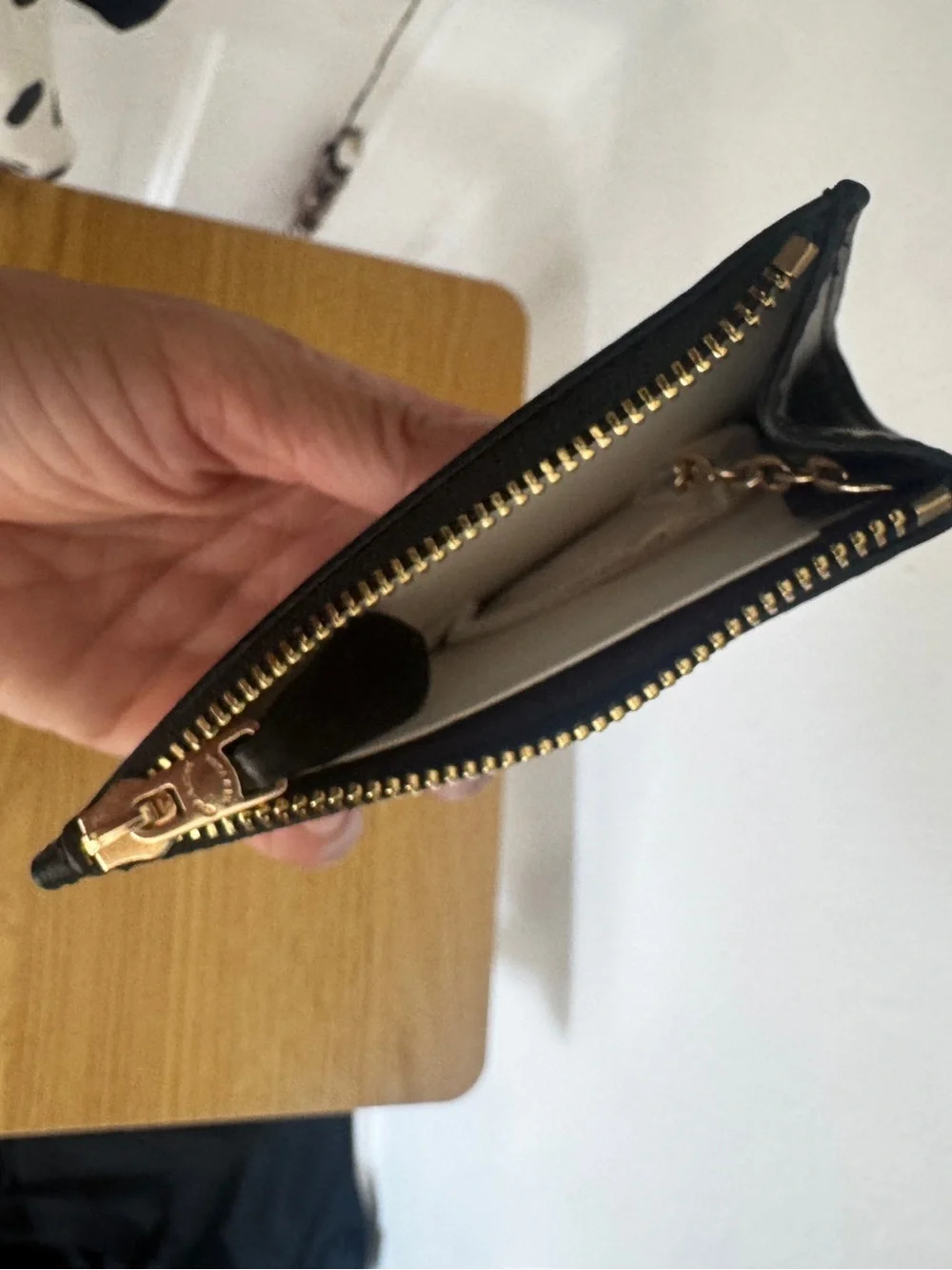 Coach Black Signature Card & Zip Coin Holder with Gold Logo - Picture 4 of 4